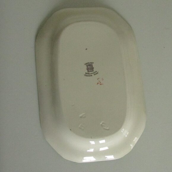 Vintage 10.5" oblong serving plate, Chinese Rose, Copeland Spode, SMALL CHIP - Picture 12 of 16